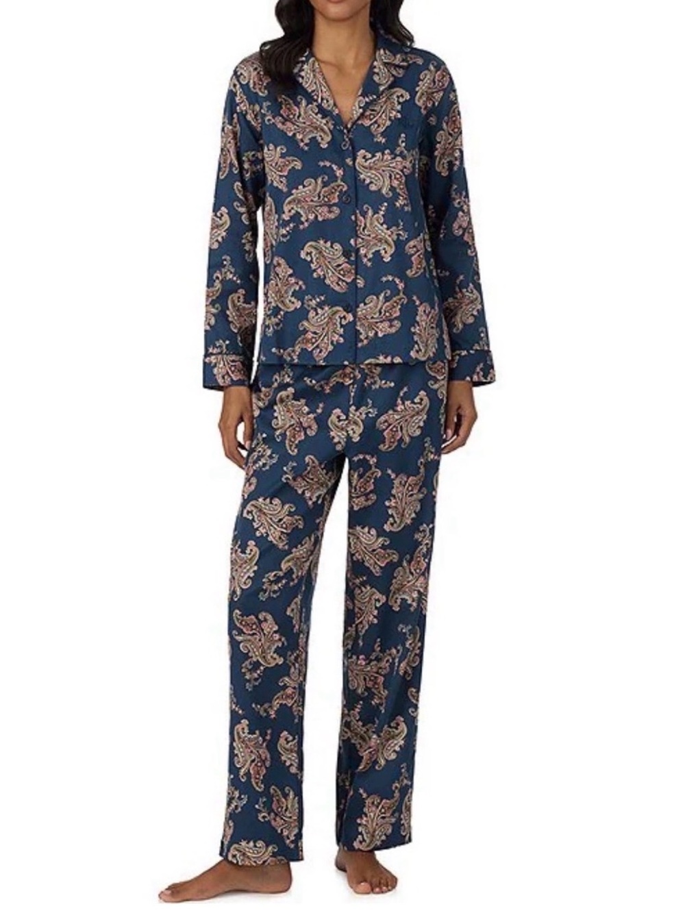 Lauren Ralph Lauren
Paisley Print Long Sleeve Notch
Collar Woven
Sateen Pajama S